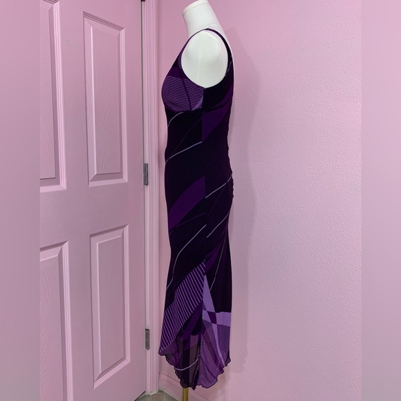 VTG Arden B Asymmetrical Purple Dress with Abstract Print - XS - Picture 6 of 10